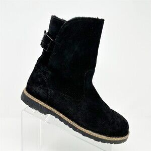 Birkenstock Uppsala Shearling Womens Mid-Calf Winter Boots Black Buckle EU 40